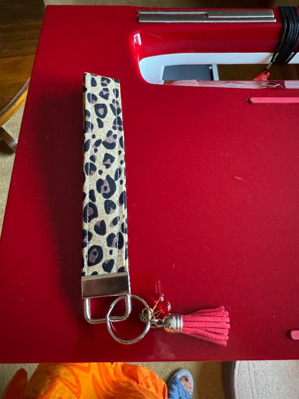 Handmade Fabric Wristlet Keychains for Keys, Wallets or Small Pouches Cheetah Pa